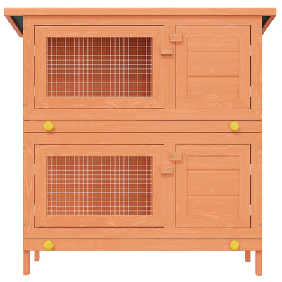Outdoor Rabbit Hutch Small Animal House Pet Cage 3 Doors Wood