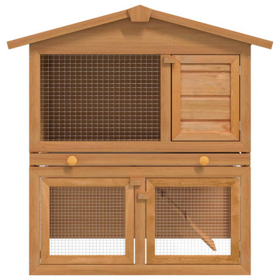 Andala Pets Outdoor Rabbit Hutch Small Animal House Pet Cage 3 Doors Wood