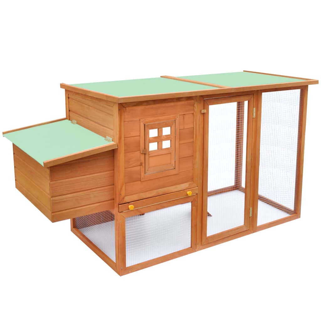 Andala Pets Outdoor Chicken Cage Hen House with 1 Egg Cage Wood