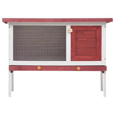 Outdoor Rabbit Hutch 1 Layer Red