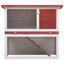 Outdoor Rabbit Hutch 1 Door Red