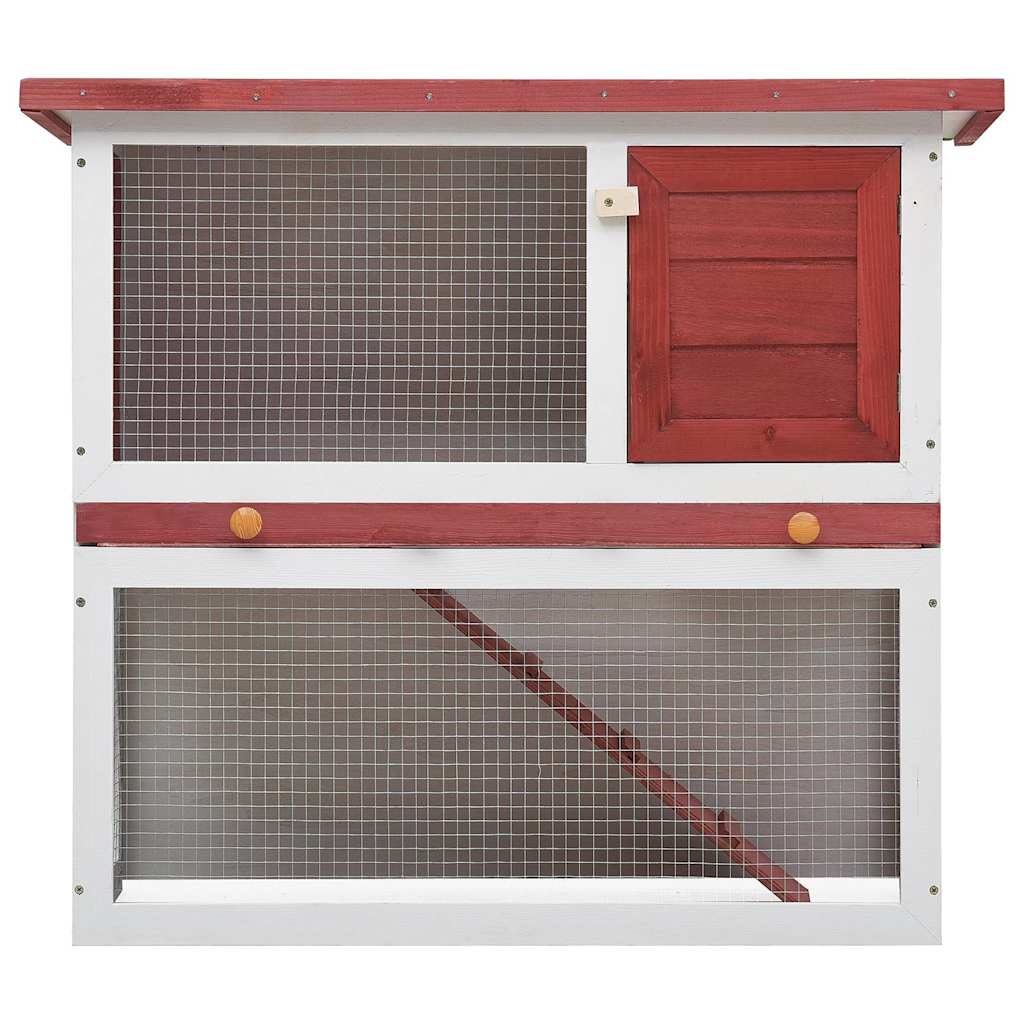 Outdoor Rabbit Hutch 1 Door Red