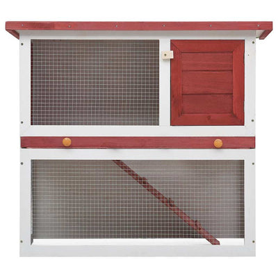 Outdoor Rabbit Hutch 1 Door Red