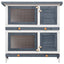Outdoor Rabbit Hutch 3 Doors Grey