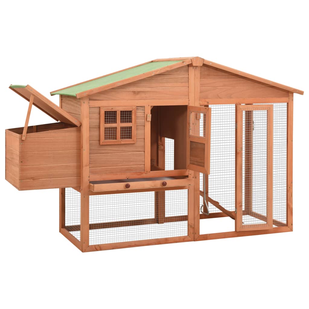 Andala Pets Chicken Coop with Nest Box Solid Fir Wood