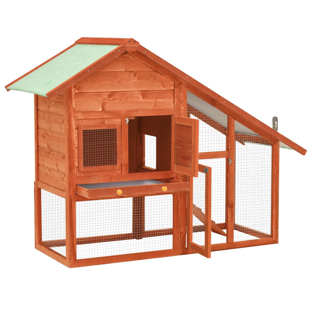 Andala Pets Rabbit Hutch 140x63x120 cm Solid Firwood