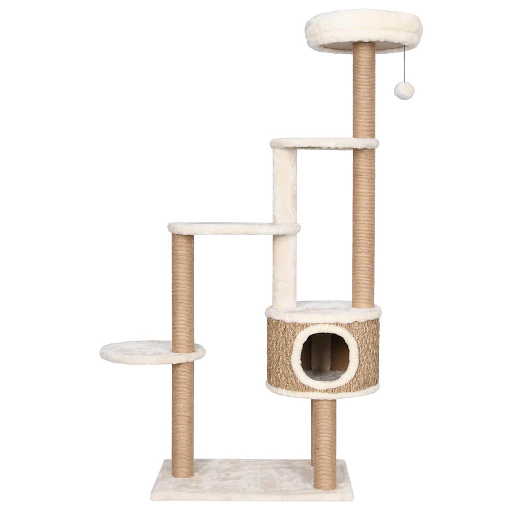Cat Tree With Luxury Cushion And Scratching Post 148cm Seagrass