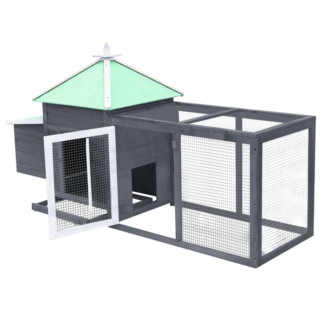 Chicken Coop With Nest Box Grey 190X72X102cm