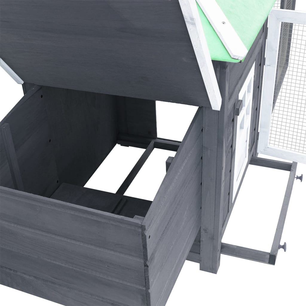 Chicken Coop With Nest Box Grey 190X72X102cm