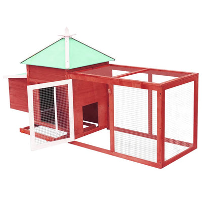Chicken Coop With Nest Box Red 190X72X102cm