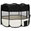 Foldable Dog Playpen With Carrying Bag Black 90X90X58cm