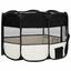 Foldable Dog Playpen With Carrying Bag Black 125X125X61cm