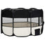 Foldable Dog Playpen With Carrying Bag Black 145X145X61cm
