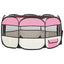 Foldable Dog Playpen With Carrying Bag Pink 145X145X61cm