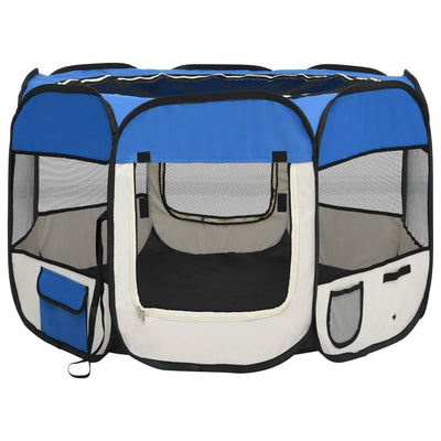 Andala Pets Foldable Dog Playpen with Carrying Bag Blue 90x90x58 cm