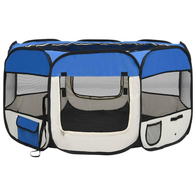 Andala Pets Foldable Dog Playpen with Carrying Bag Blue 125x125x61 cm