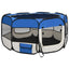 Foldable Dog Playpen With Carrying Bag Blue 125X125X61cm