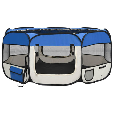 Andala Pets Foldable Dog Playpen with Carrying Bag Blue 145x145x61 cm