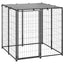 Dog Kennel Black 110x110x110 cm Steel