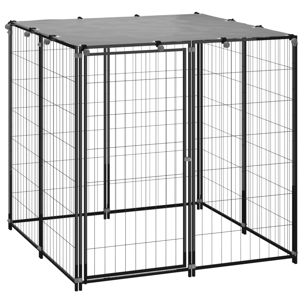 Andala Pets Dog Kennel Black 110x110x110 cm Steel