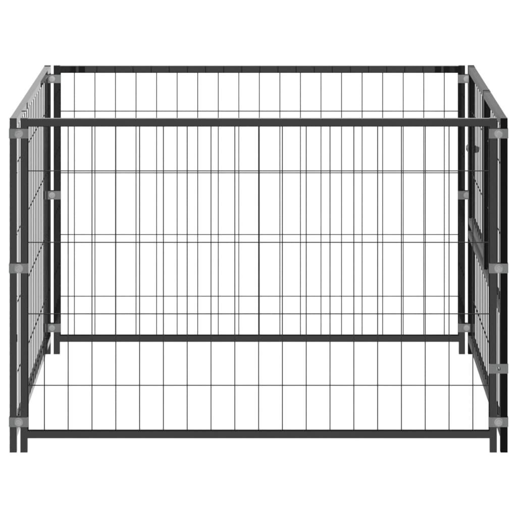 Andala Pets Dog Kennel Black 8 m Steel