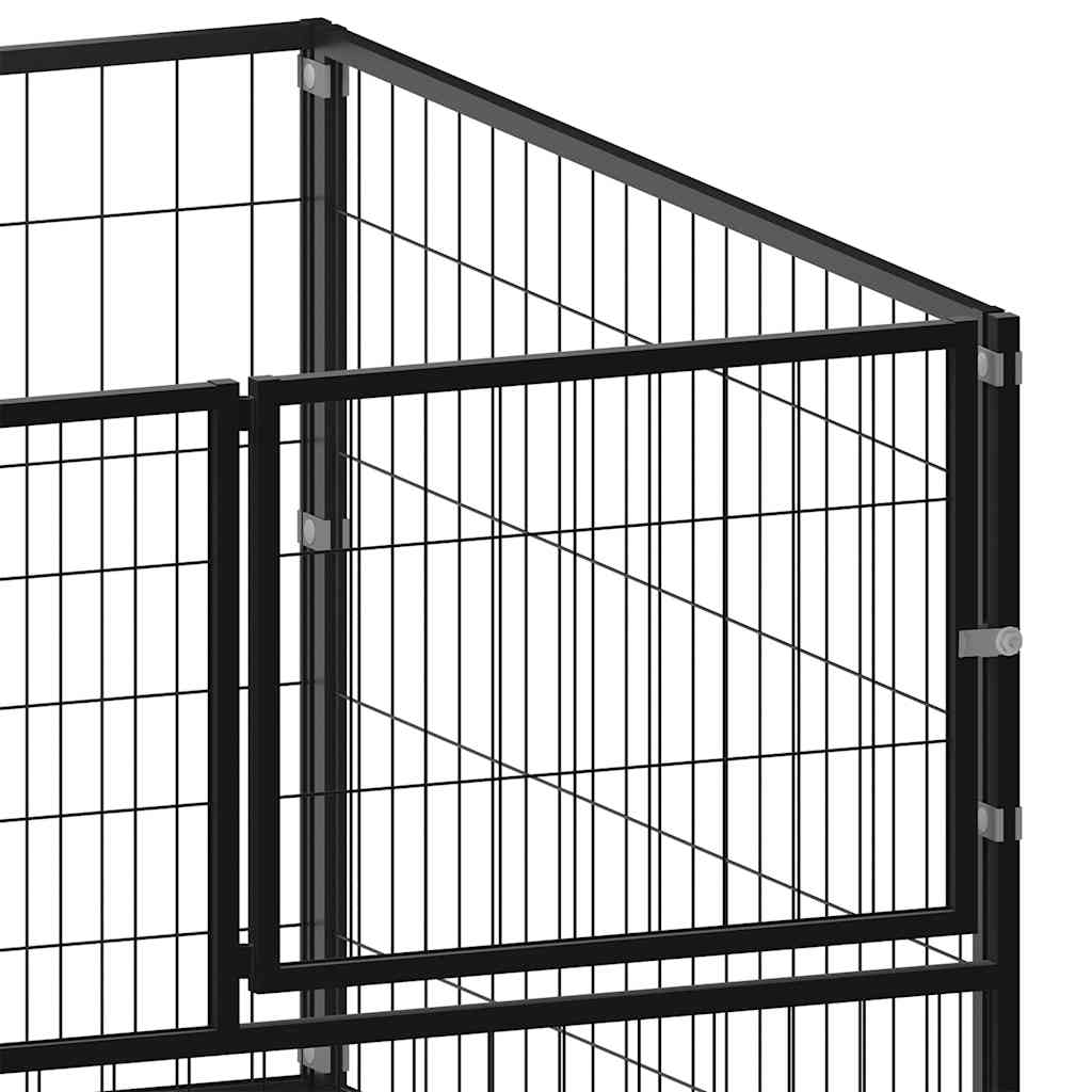 Dog Kennel Black 200X100X70cm Steel