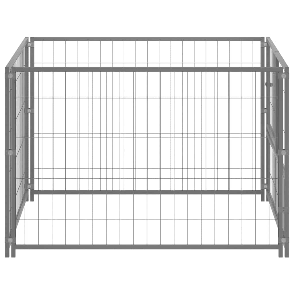 Dog Kennel Silver 100X100X70cm Steel