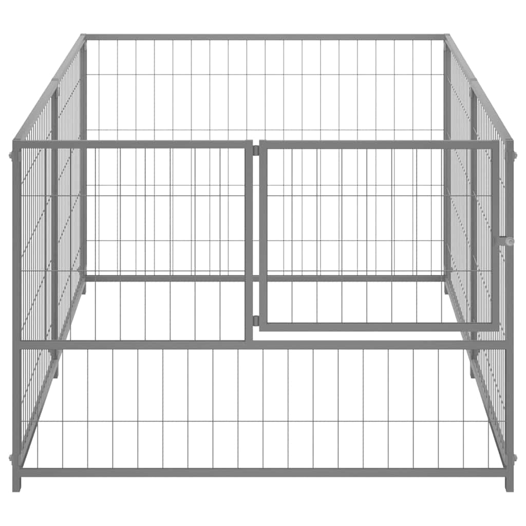 Dog Kennel Silver 200X100X70cm Steel
