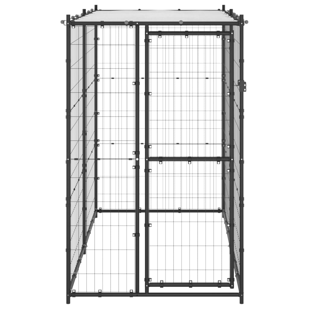 Andala Pets Outdoor Dog Kennel Steel with Roof 110x220x180 cm