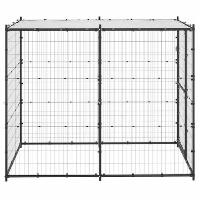 Outdoor Dog Kennel Steel With Roof 12.1 M
