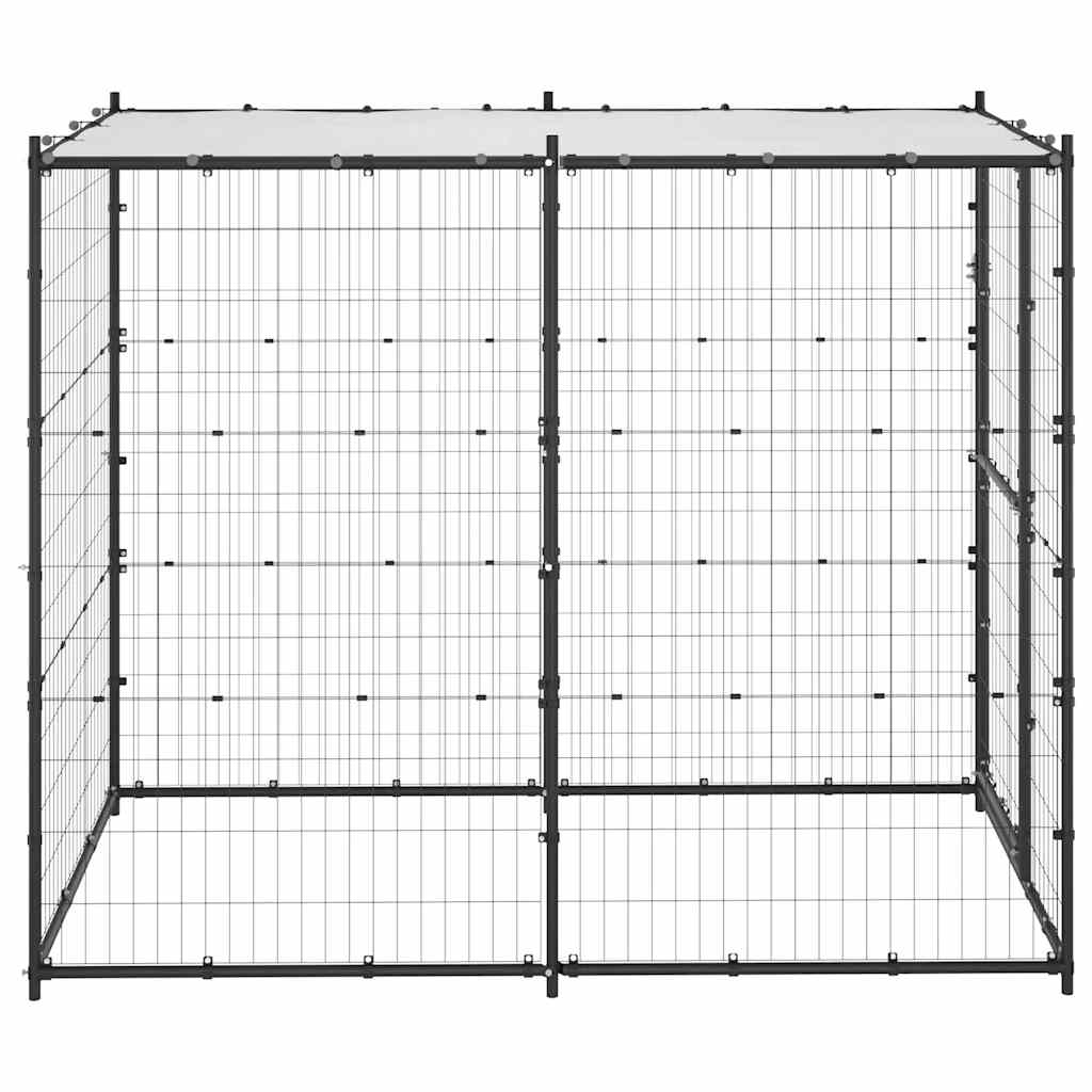 Outdoor Dog Kennel Steel With Roof 4.84 M