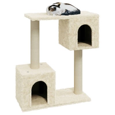 Cat Tree With Sisal Scratching Posts Cream 70cm