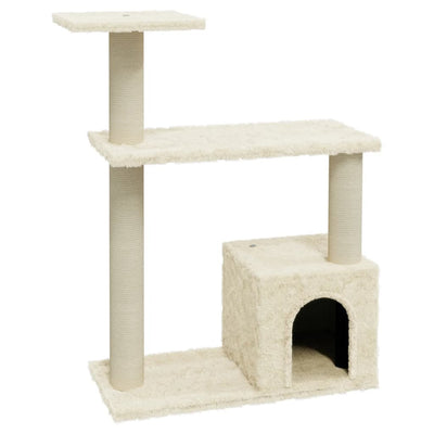 Andala Pets Cat Tree with Sisal Scratching Posts Cream 70 cm