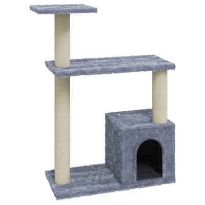 Andala Pets Cat Tree with Sisal Scratching Posts Light Grey 70 cm