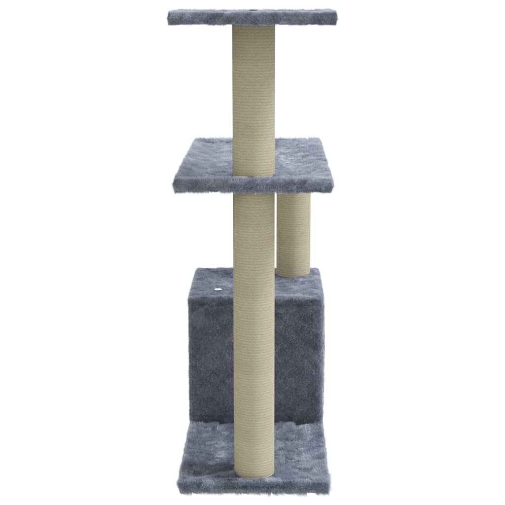 Cat Tree With Sisal Scratching Posts Light Grey 162cm