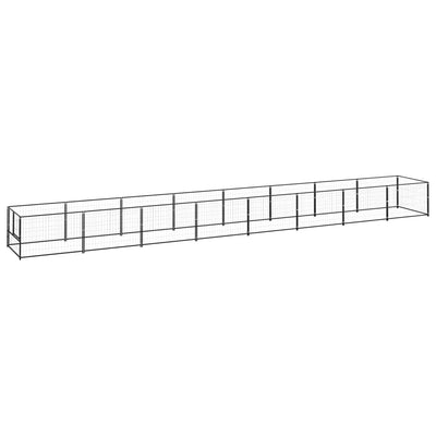 Dog Kennel Black 8 m Steel