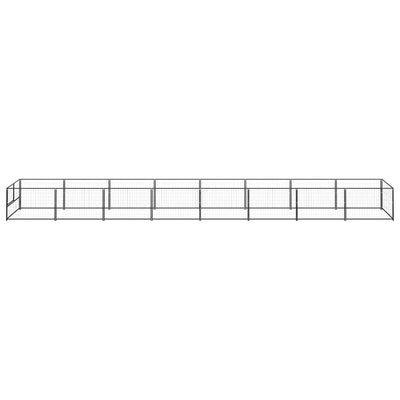Dog Kennel Black 8 m Steel