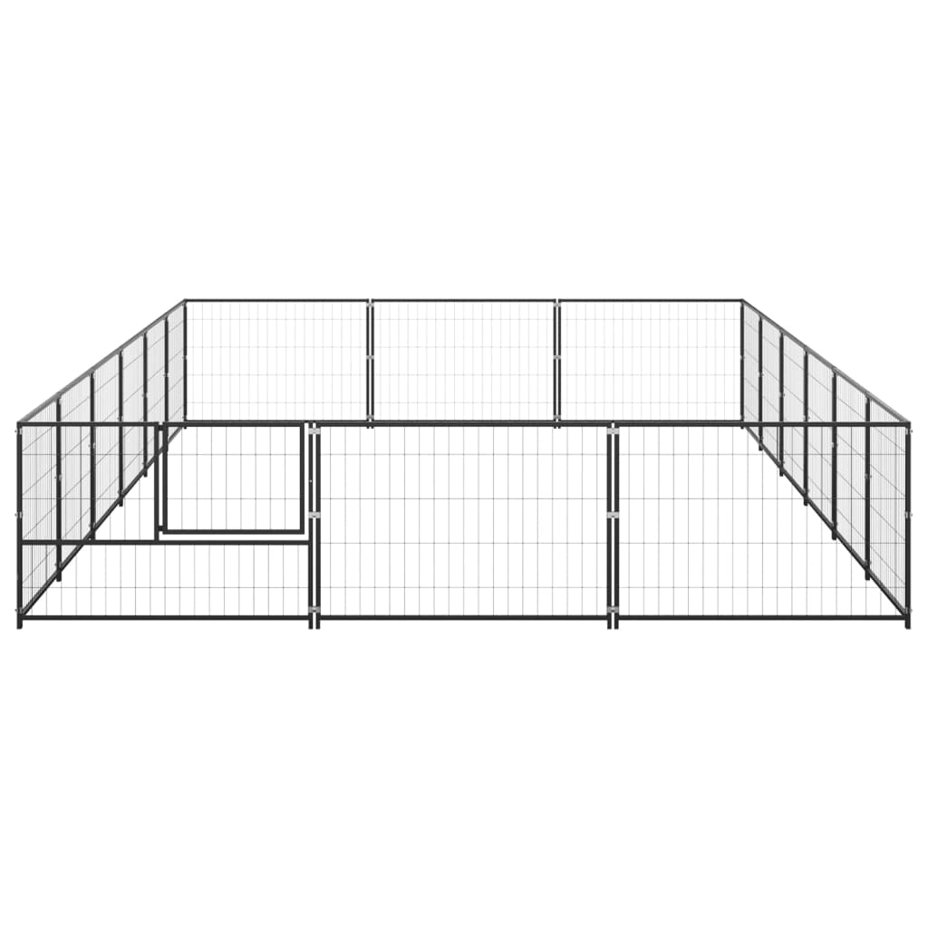 Andala Pets 12-Panel Dog Playpen Black 100x50 cm Powder-coated Steel