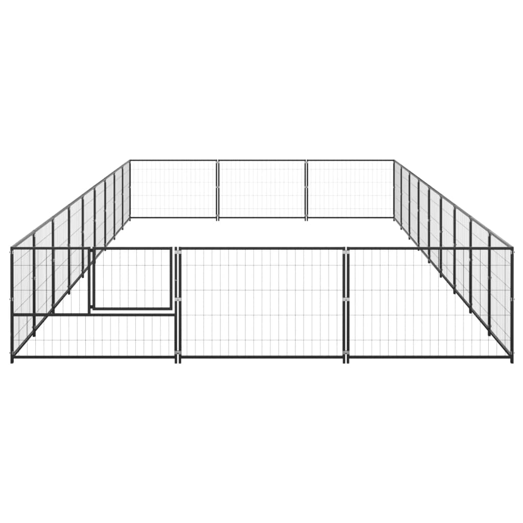 Andala Pets 18-Panel Dog Playpen Black 50x100 cm Powder-coated Steel