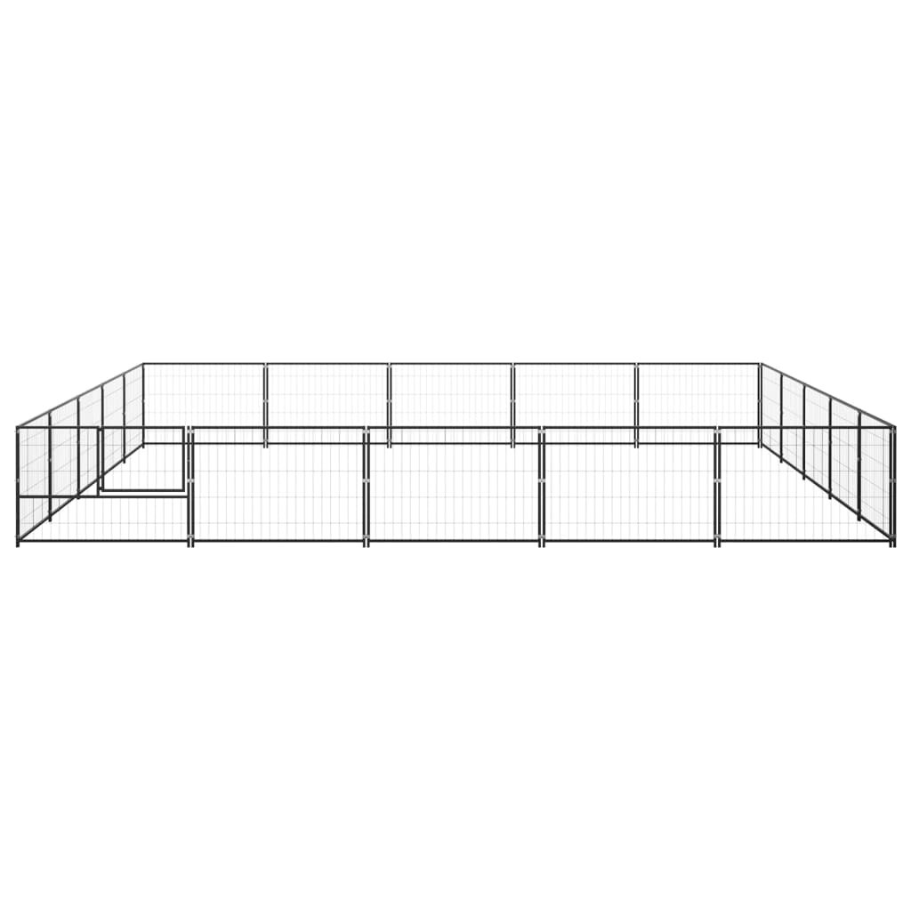 Andala Pets 16-Panel Dog Playpen Black 50x100 cm Powder-coated Steel