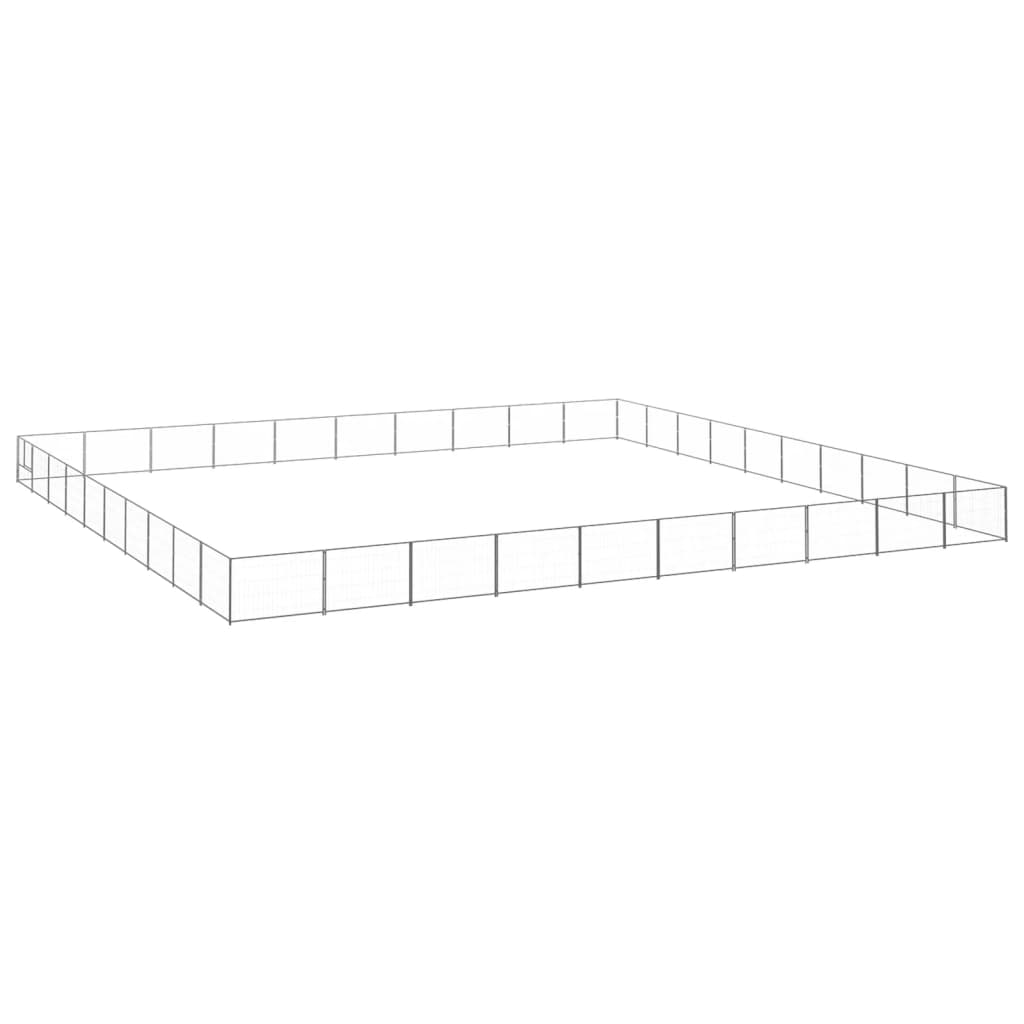 Dog Kennel Silver 100 m Steel