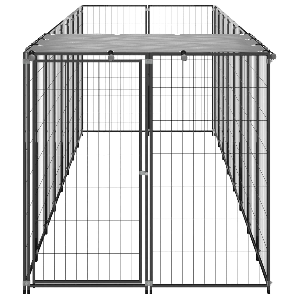 Andala Pets Dog House with Roof Dark Grey 117x405x123 cm Galvanised Steel