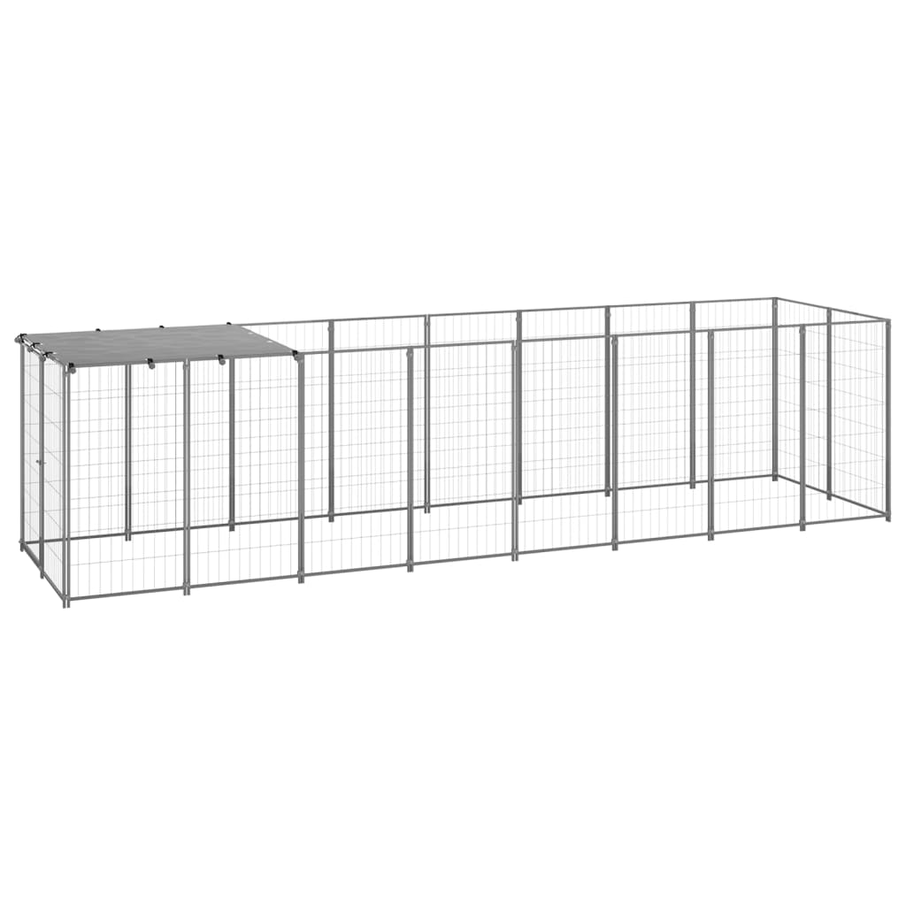 Dog Kennel Silver 4.84 m Steel