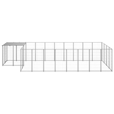 Dog Kennel Silver 10.89 m Steel