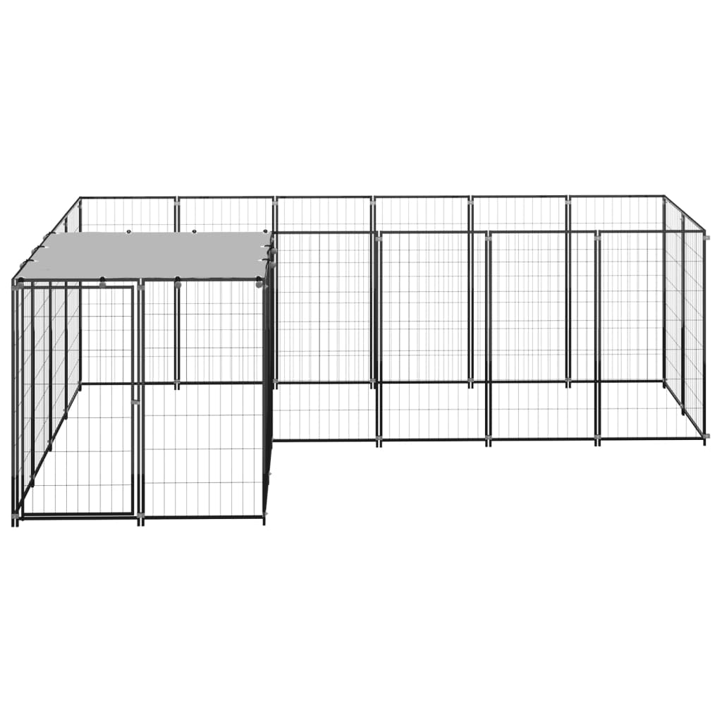 Andala Pets Dog Kennel Black 4.84 m Steel