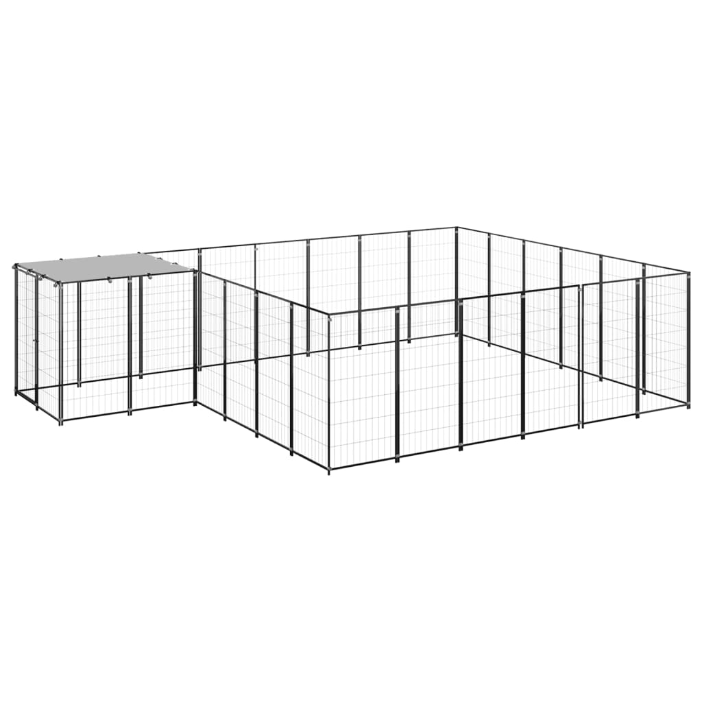 Andala Pets Dog Kennel Black 12.1 m Steel