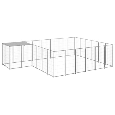 Dog Kennel Silver 12.1 m Steel
