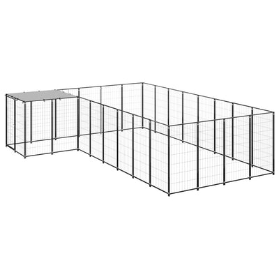 Dog Kennel Black 10.89 m Steel
