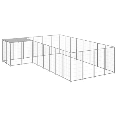 Dog Kennel Silver 10.89 m Steel