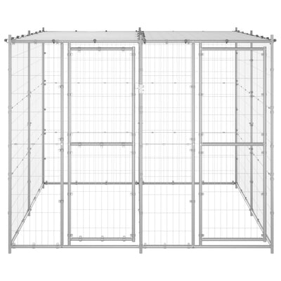 Andala Pets Outdoor Dog Kennel Galvanised Steel with Roof 4.84 m